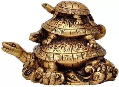 Three Tiered Turtle Tortoise Family For Health And Good Luck For Home D�cor - 12 cm.