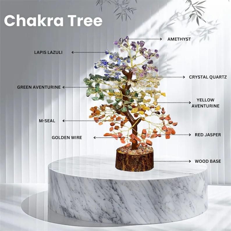 7 Chakra Natural Gemstone Crystal Tree.