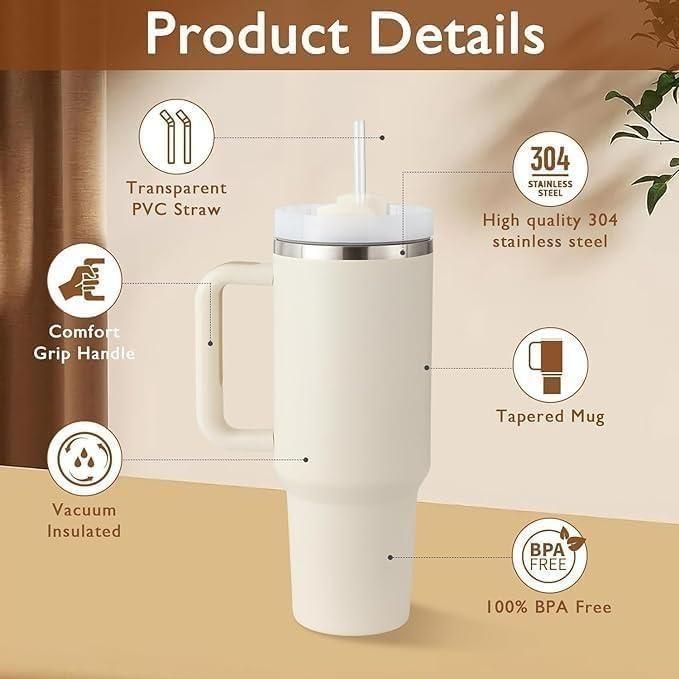 Double Wall Insulated Stainless Steel Tumbler – 40oz / 1.2L Capacity