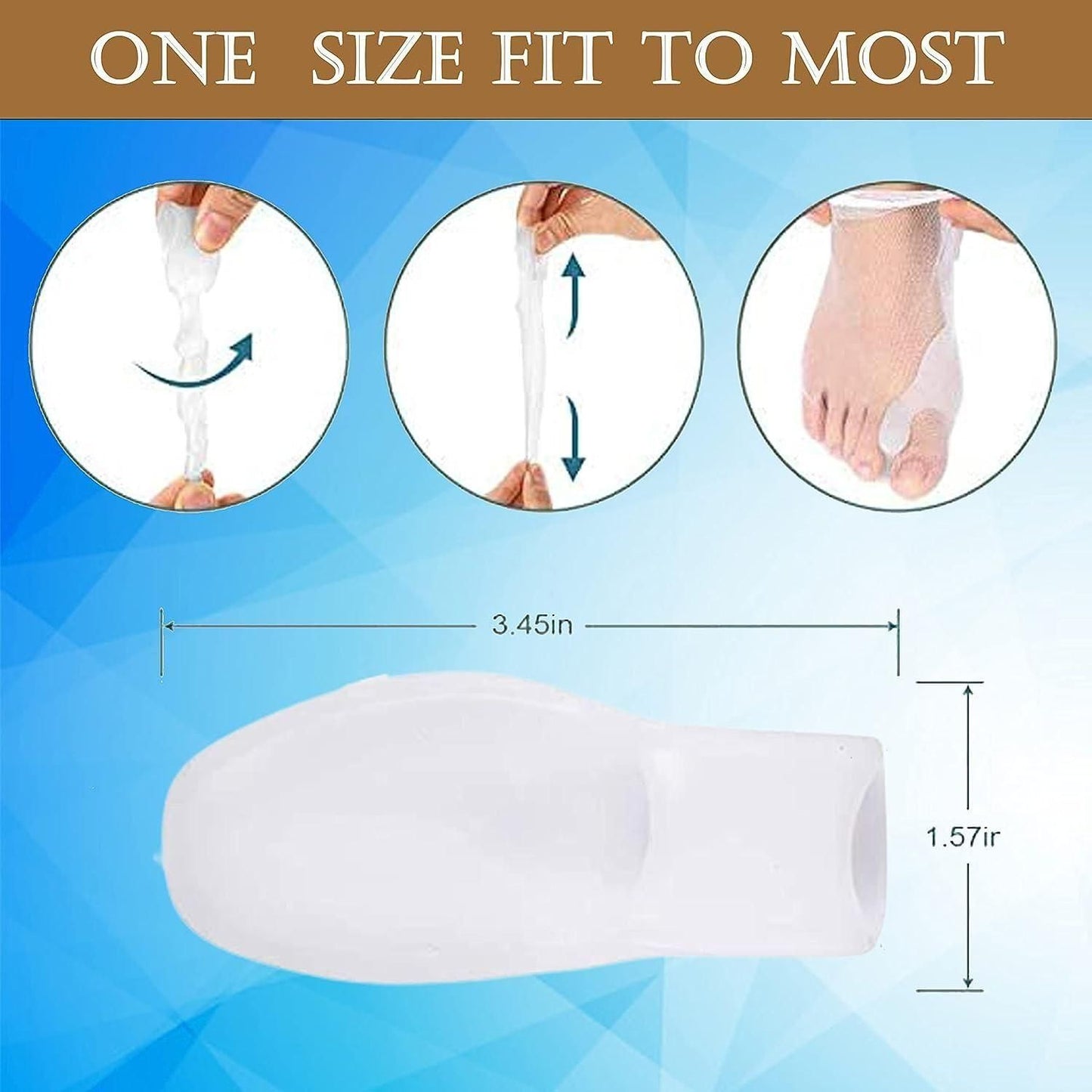 Silicone Toe Separator For Adults Bunion Corrector Splint Kit For Toe.