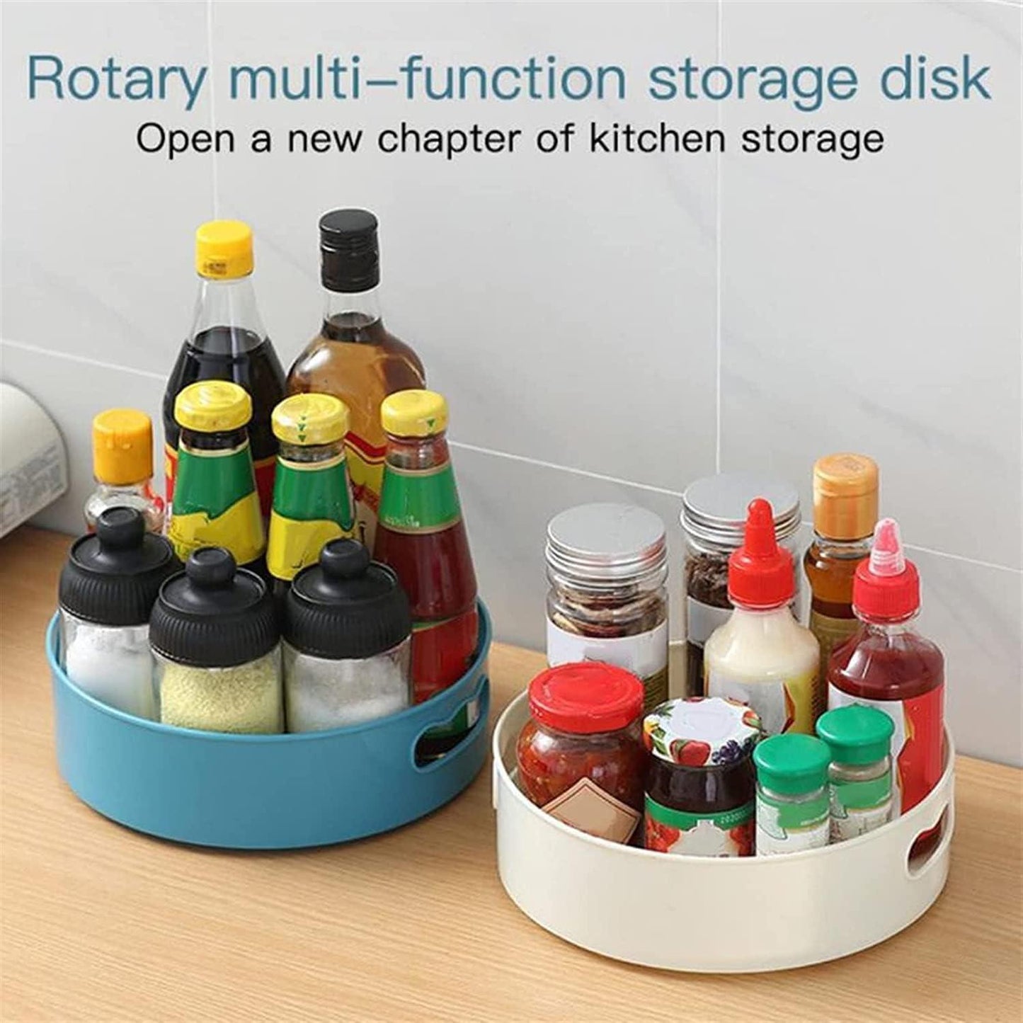 Multi-Purpose 360� Rotating Organizer Tray Use for Spice Rack, Cosmetic Organizer and Many more (Off-White Cream).