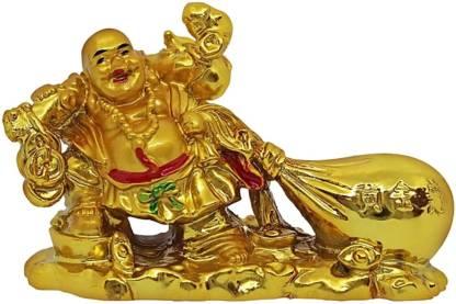 Feng Shui Lucky Laughing Buddha Pulling Big Potli Showpiece.