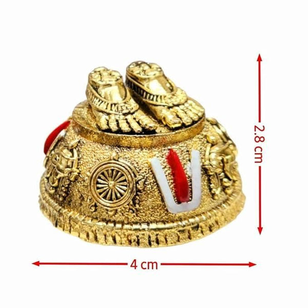 Gold Plated Antique Lord Balaji Charan Paduka.
