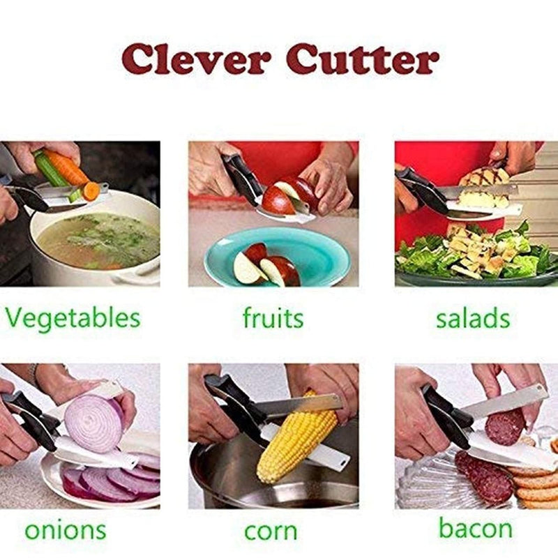 Clever Cutter - 2 in 1 Kitchen Knife / Cleaver Cutters.