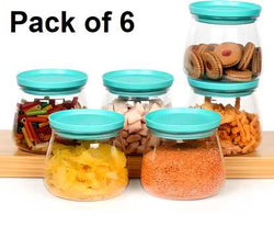 Containers-Plastic Handy & Mataka CONTAINER Storage Jar & Container 900ML Plastic Cereal Dispenser, Air Tight, Grocery Container, Fridge Container,Tea Coffee  (Blue , Pack of 6)