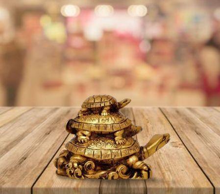 Three Tiered Turtle Tortoise Family For Health And Good Luck For Home D�cor - 12 cm.