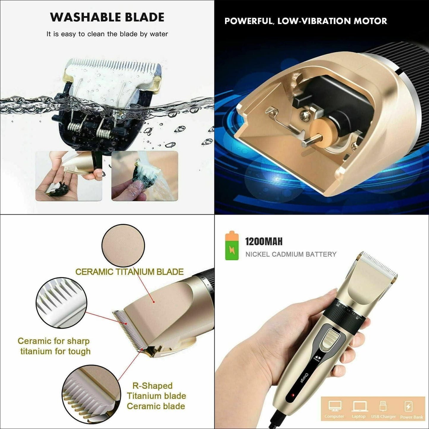 Rechargeable Cordless Hair Clipper For Men.