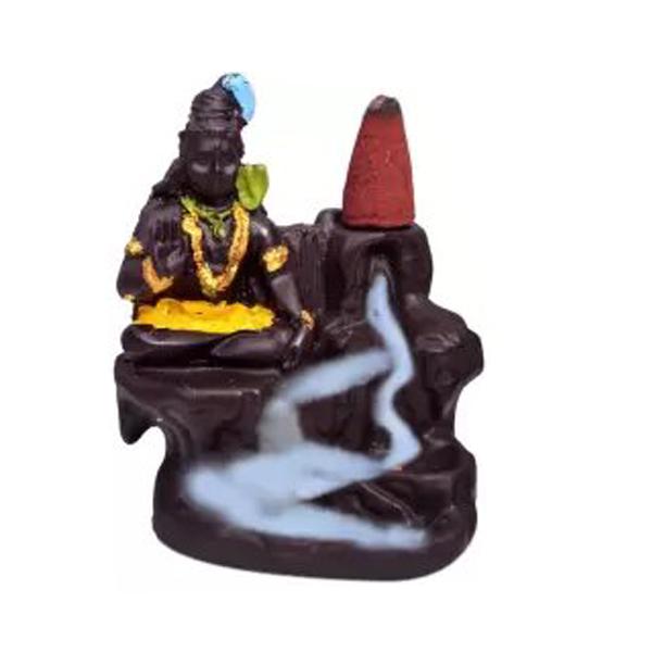 Backflow Smoke RadhaKrishn & Shiva with 20 Smoke Incense Cone For Living Room, Bed room, Office and Home D�cor ? 10 cm.