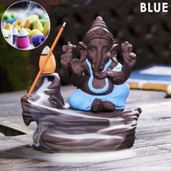 Handcrafted Meditation Monk Ganesha Smoke Backflow Cone Incense holder.