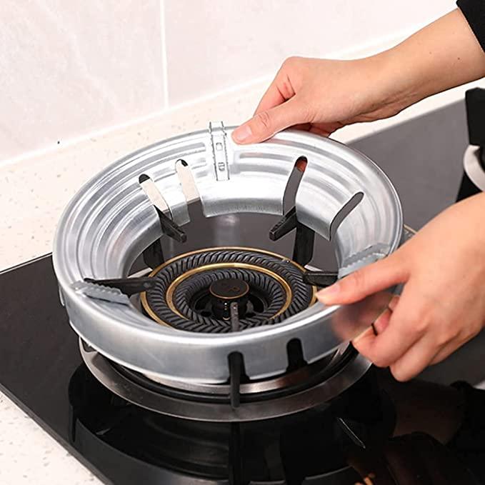 Gas Saver Stand Cooking Gas Saver Jali Ring Gas Stove Fire & Windproof Energy Saving Stand Gas Chula Stand Stove protector washable (Pack of 2).
