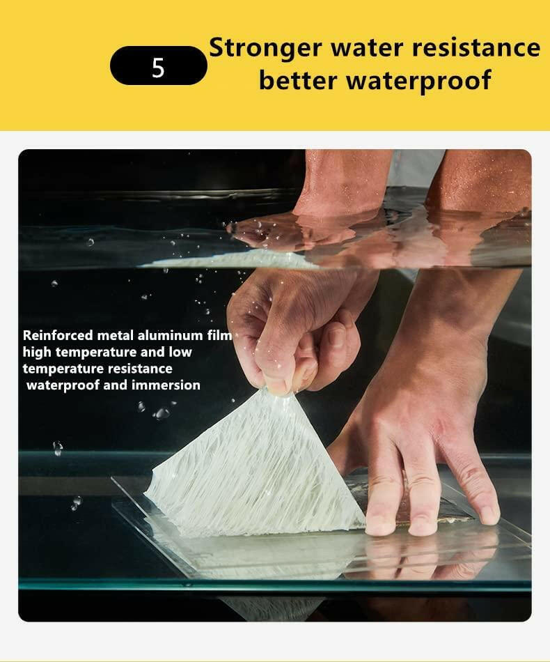 Premium Waterproof Aluminum Butyl Rubber Tape with UV Protection and Heat Insulation (5cm X 5cm) (Pack of 1)