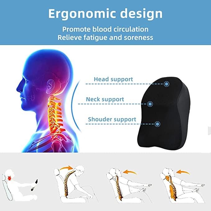 Ergonomic Memory Foam Car Neck Pillow – Lightweight & Comfortable Support
