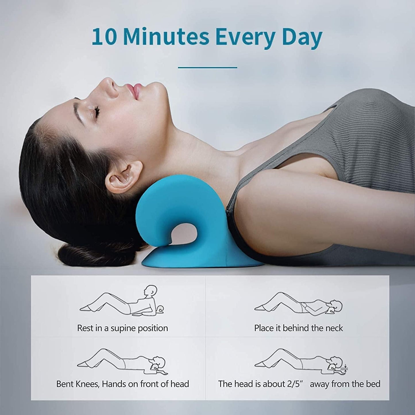 Ergonomic C-Shaped Neck Support Pillow for Pain Relief & Spinal Alignment