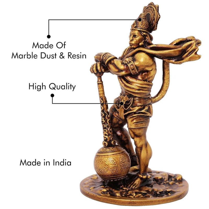 Premium Car Dashboard Resin Bahubali Hanuman Idol Home Decor Item Hanuman Murti Statue for Desk & Gift.