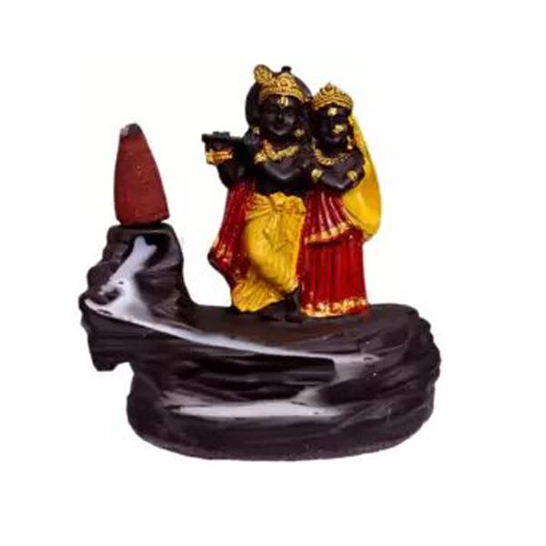 Backflow Smoke RadhaKrishn & Shiva with 20 Smoke Incense Cone For Living Room, Bed room, Office and Home D�cor ? 10 cm.