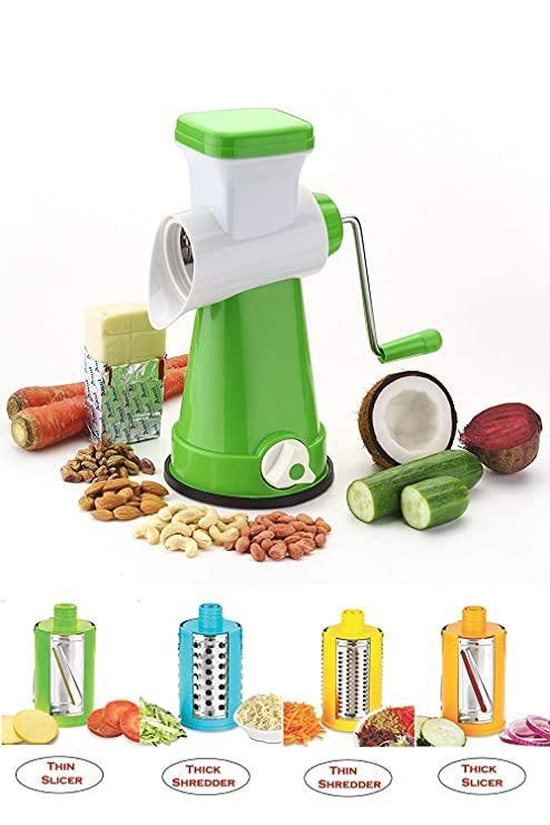 4 in 1 Drum Grater Shredder Slicer for Vegetable, Fruits, Chocolate, Dry Fruits, Salad Maker.