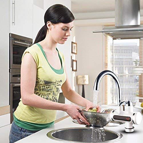 360° Rotating Instant Water Heater Faucet with Pressure Relief & LED Display
