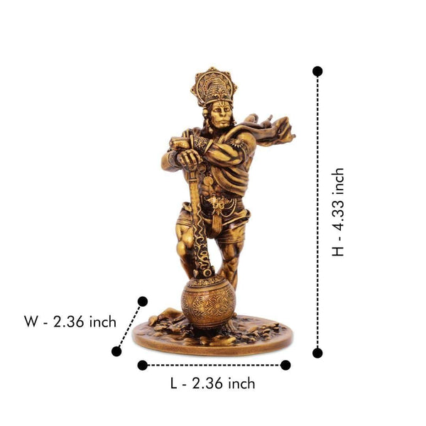 Premium Car Dashboard Resin Bahubali Hanuman Idol Home Decor Item Hanuman Murti Statue for Desk & Gift.