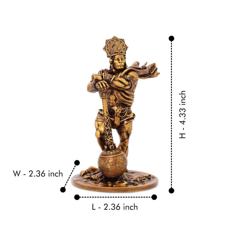 Premium Car Dashboard Resin Bahubali Hanuman Idol Home Decor Item Hanuman Murti Statue for Desk & Gift.