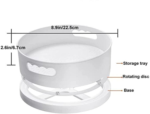 Multi-Purpose 360� Rotating Organizer Tray Use for Spice Rack, Cosmetic Organizer and Many more (Off-White Cream).