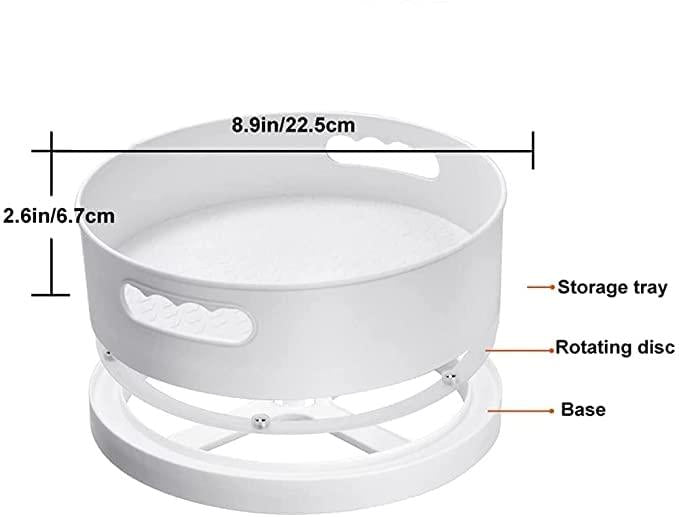 Multi-Purpose 360� Rotating Organizer Tray Use for Spice Rack, Cosmetic Organizer and Many more (Off-White Cream).